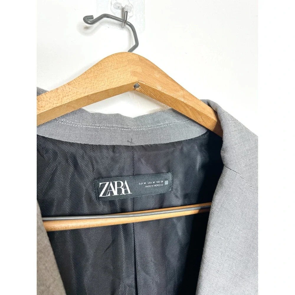 Zara Women's Oversized Blazer Jacket‎ Neutral Grey Medium M